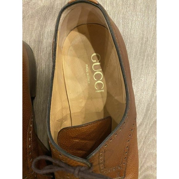 Gucci Cognac Brown Oxford Men\'s Dress Shoes EU 41. main image 11